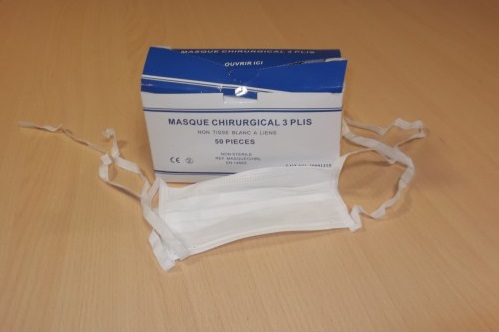 Protection et essuyage Masque de chirurgie Standard blanc à liens Parapharm